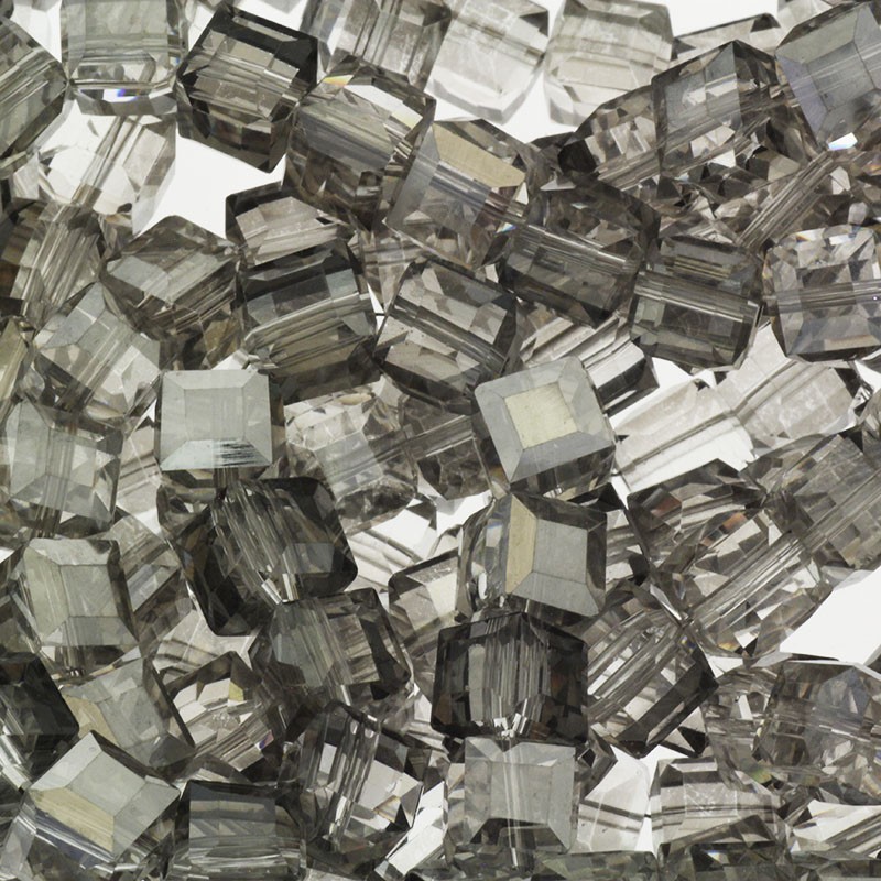 Crystals / cubes 10mm / smoky quartz 4pcs SZSZKO1004