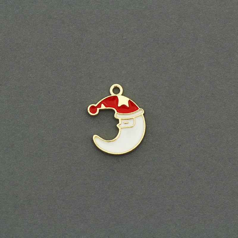 Christmas pendants / Santa Claus / gold 19x15mm 1pc AKG650
