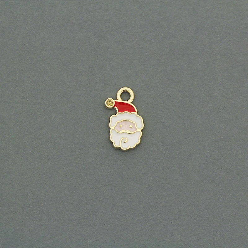 Christmas / Christmas pendants / Santa Claus / gold 17x10mm 1pc AKG664
