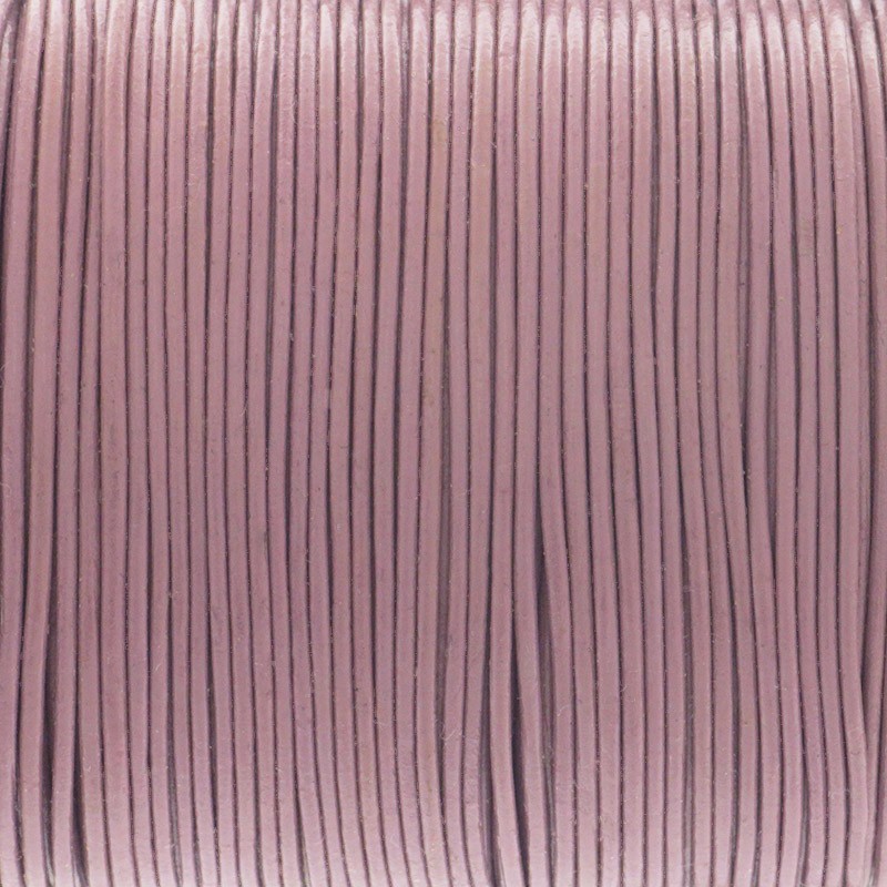 Rzemień skórzany jasny fiolet 1mm ze szpuli 1m RZ10F02