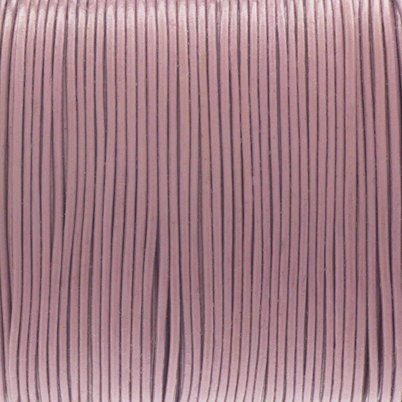 Rzemień skórzany jasny fiolet 1mm ze szpuli 1m RZ10F02