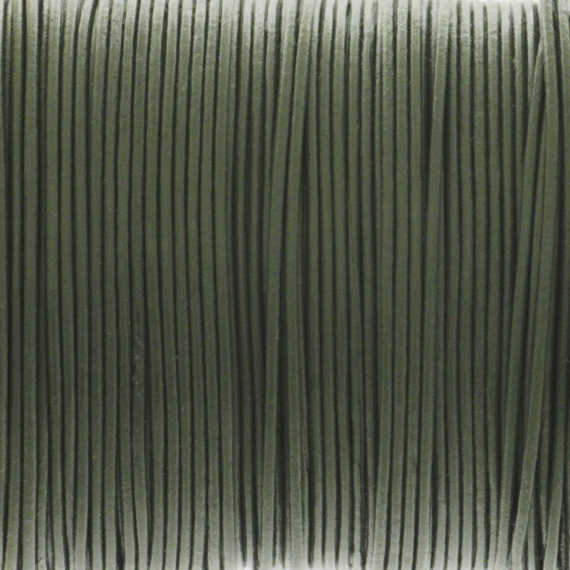 Rzemień naturalny skórzany khaki zieleń 1mm ze szpuli RZ10Z02A