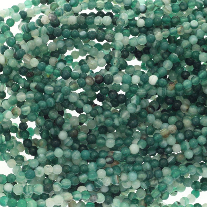 Green agate beads 4mm balls about 85 pieces (string) KAAG0410A