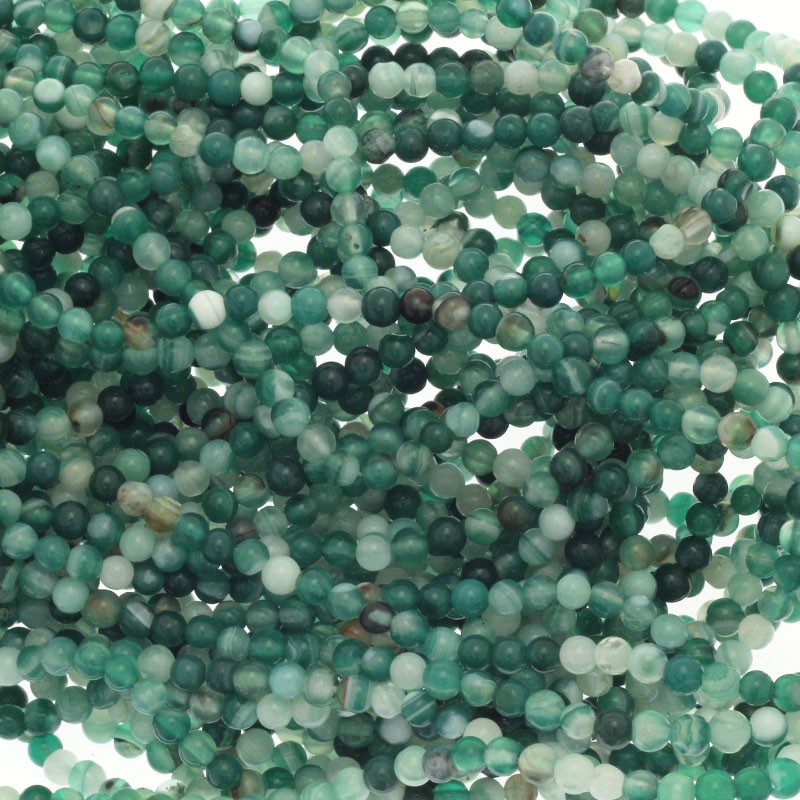 Green agate beads 4mm balls about 85 pieces (string) KAAG0410A
