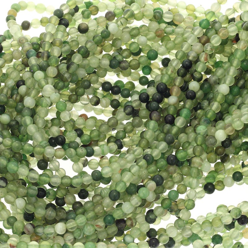 Koraliki agat jasny zielony kulki 4mm 85szt (sznur) KAAG0411