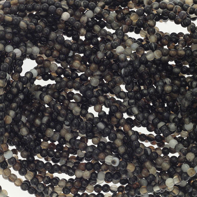 Gray agate beads 4mm balls about 85 pieces (string) KAAG0412