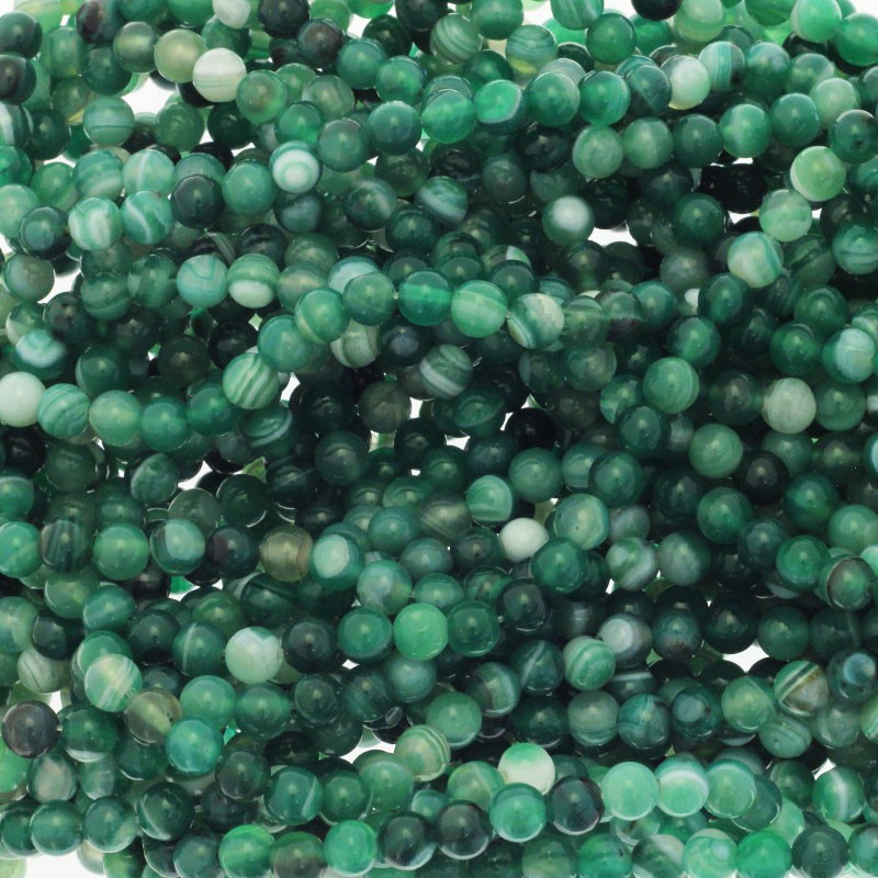 Green agate beads 6mm balls 63pcs (string) KAAG0614