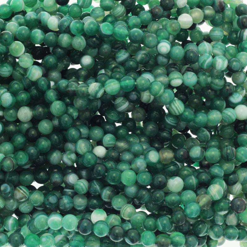 Green agate beads 6mm balls 63pcs (string) KAAG0614