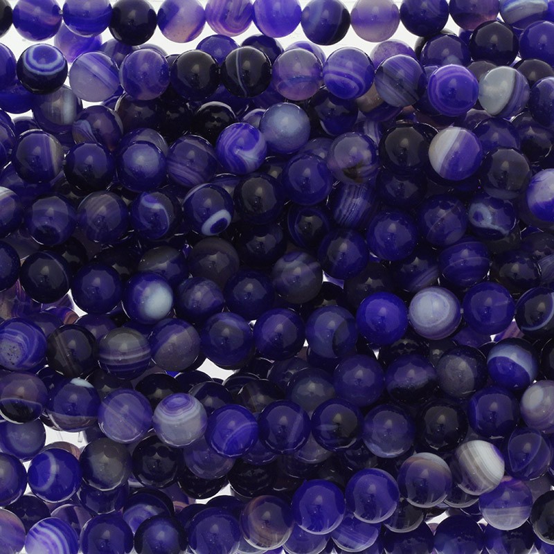 Inky agate beads blue balls 10mm 37pcs (cord) KAAG1001