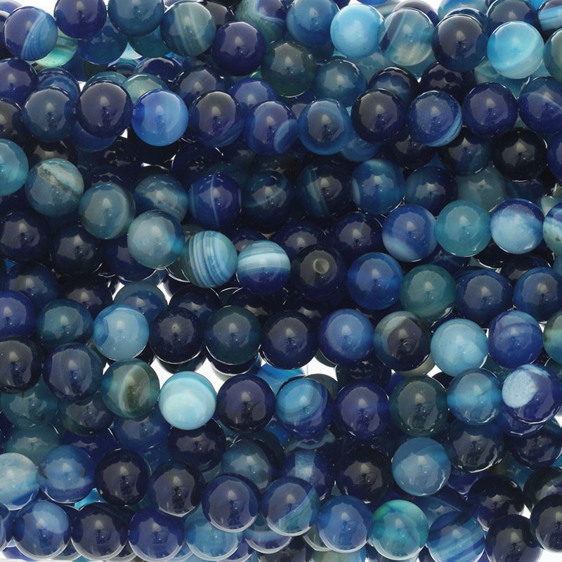 Agate / 10mm balls / blue 37pcs (rope) KAAG1007