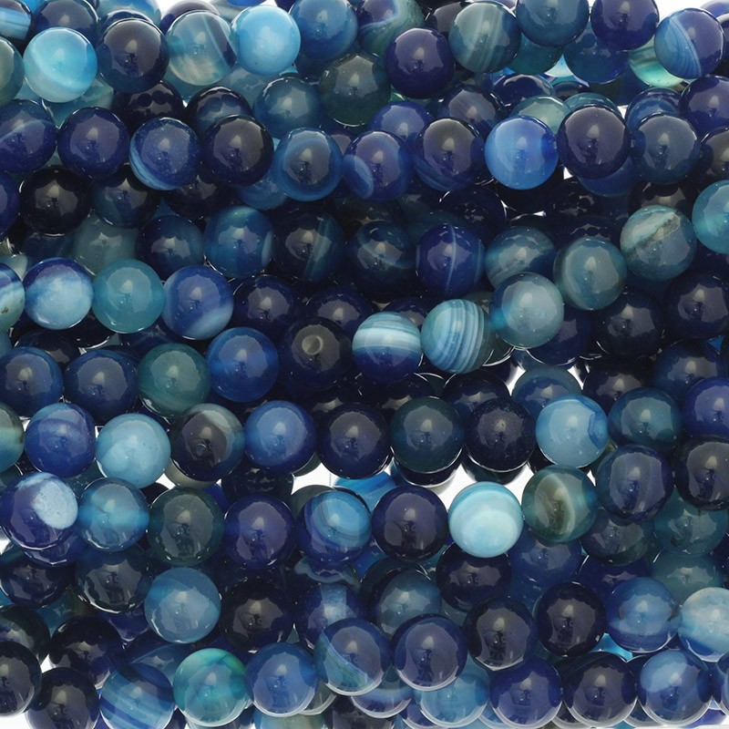 Agate / 10mm balls / blue 37pcs (rope) KAAG1007