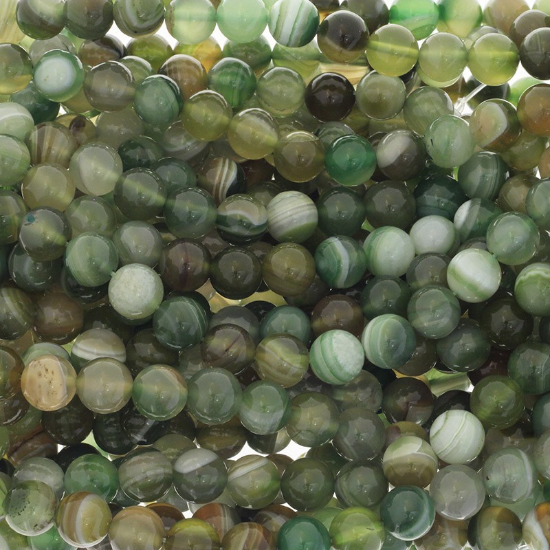 Agate / 10mm balls / green 37pcs (rope) KAAG1012