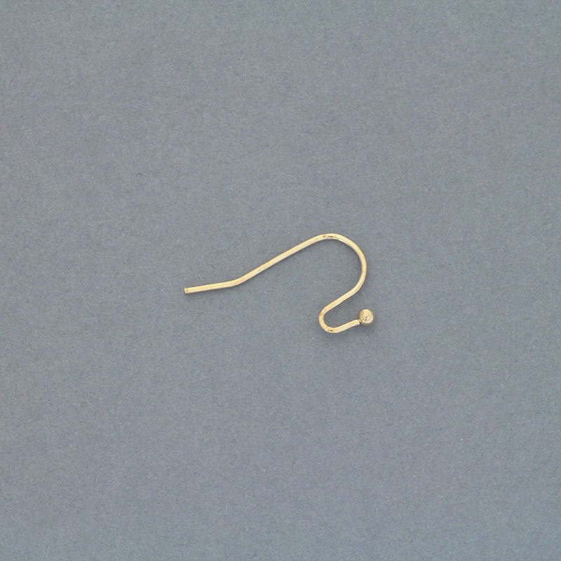 Earwires straight with a ball / gold / antiallergic / 30pcs 10x20mm BIG12KG