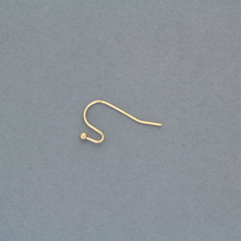 Earwires straight with a ball / gold / antiallergic / 30pcs 10x20mm BIG12KG