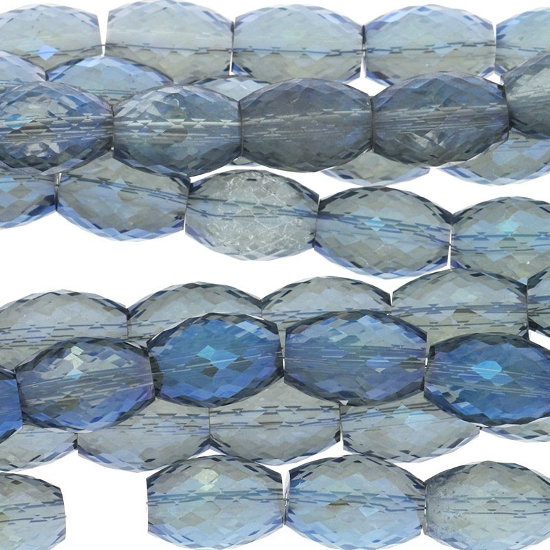 Crystals / olives 10x14mm gray blue AB 2pcs SZSZIN022