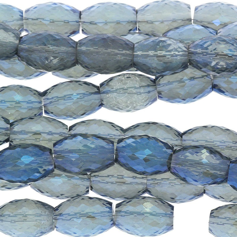 Crystals / olives 10x14mm gray blue AB 2pcs SZSZIN022