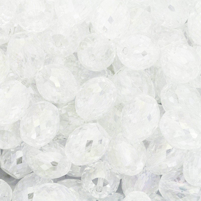 Crystals / olives 12x13mm white AB 2pcs SZSZIN024