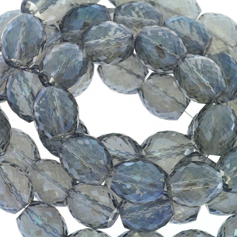 Crystals / olives 12x13mm gray blue AB 2pcs SZSZIN026