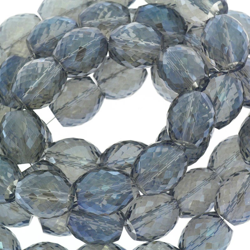 Crystals / olives 12x13mm gray blue AB 2pcs SZSZIN026