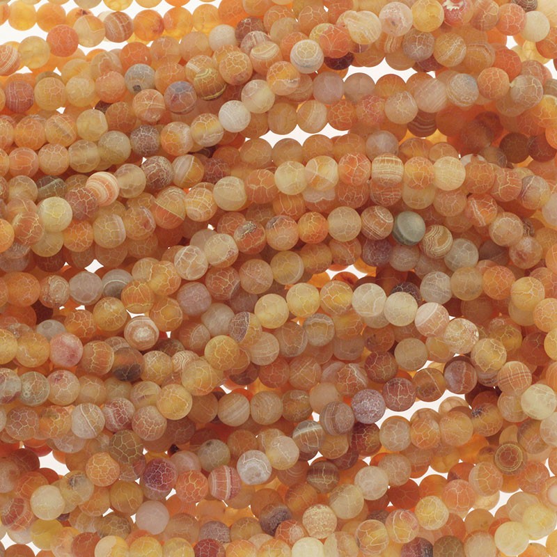 Etched agate / carnelian / 6mm beads / 63pcs (string) KAAGT0604