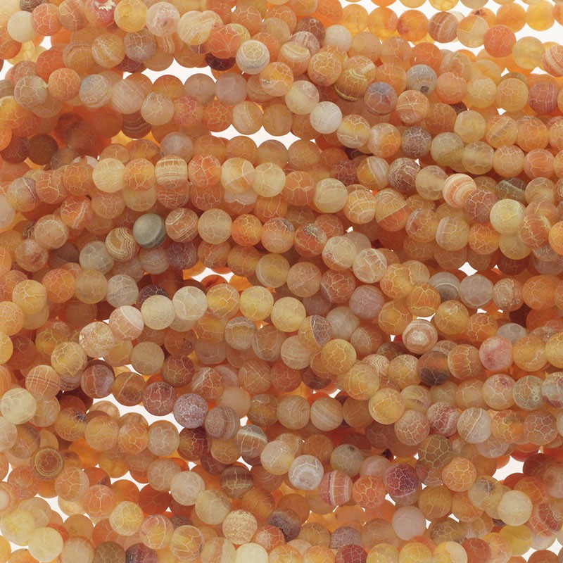 Etched agate / carnelian / 6mm beads / 63pcs (string) KAAGT0604