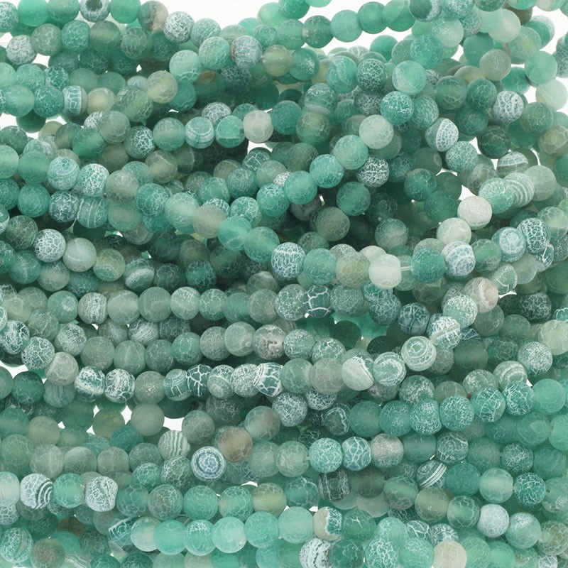 Etched agate / green / 6mm beads / 63pcs (cord) KAAGT0605