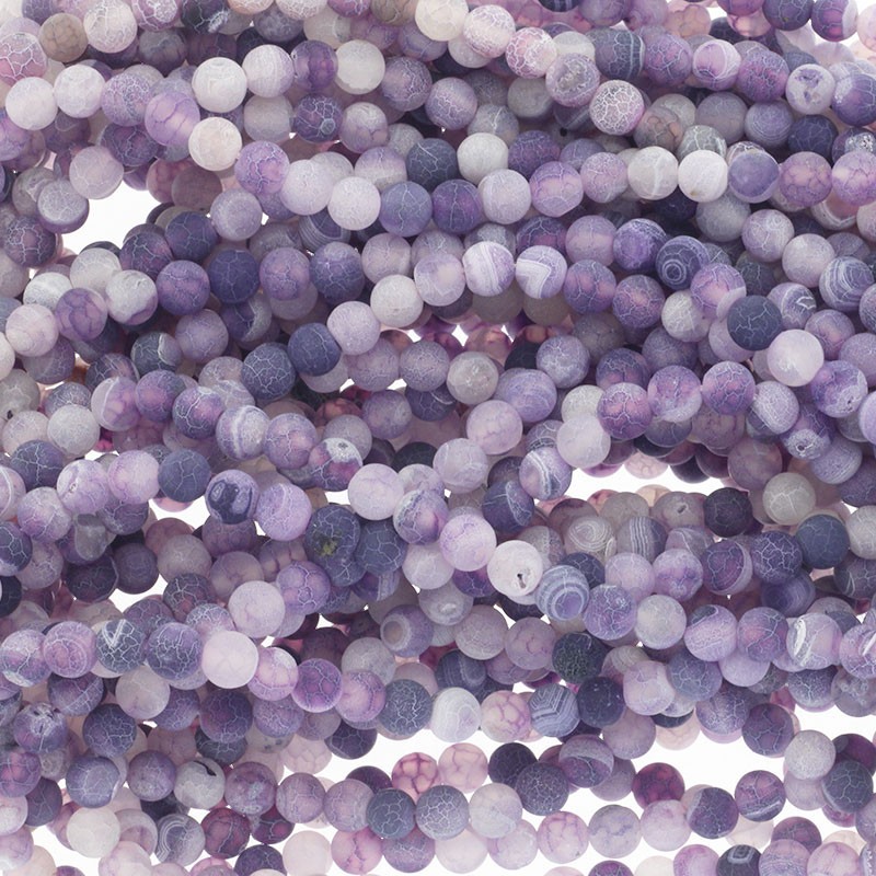 Etched agate / purple / 6mm beads / 63pcs (cord) KAAGT0606