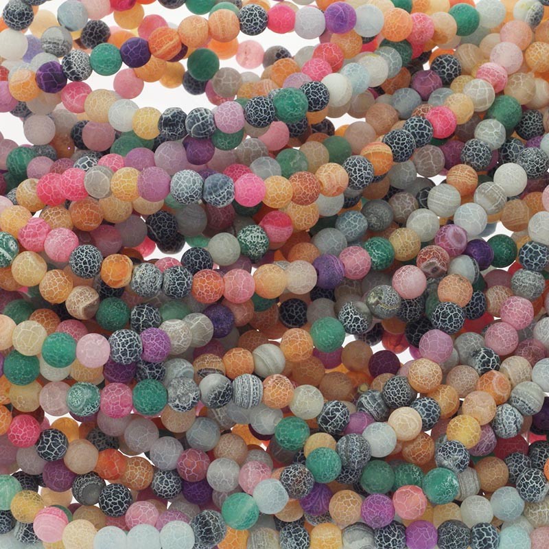 Etched / colored agate / 6mm beads / 63pcs (cord) KAAGT0608