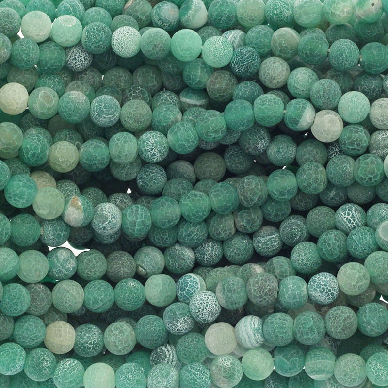 Etched agate / green / 8mm beads / 48pcs (cord) KAAGT0803