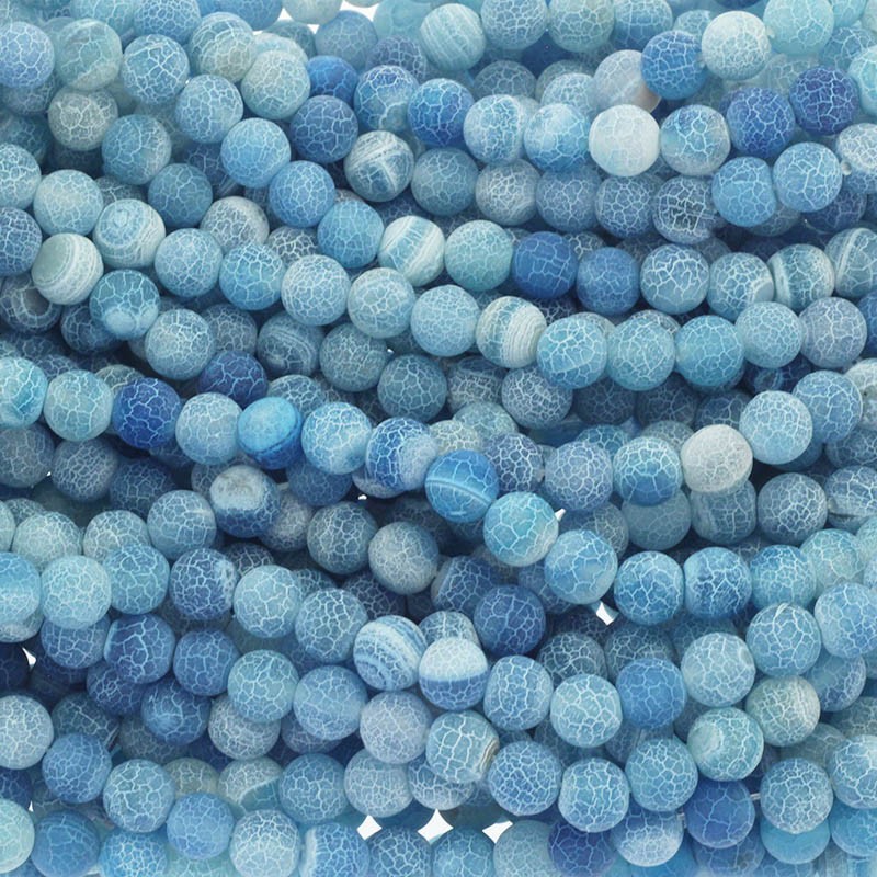 Etched agate / blue / 8mm beads / 48pcs (cord) KAAGT0804