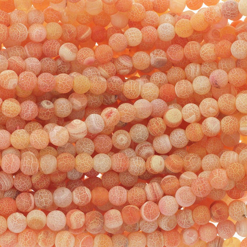 Etched agate / orange / 8mm beads / 48pcs (cord) KAAGT0808