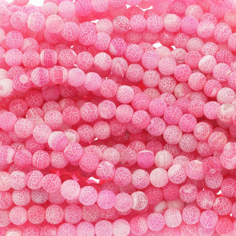 Etched agate / pink / 8mm beads / 48pcs (cord) KAAGT0810