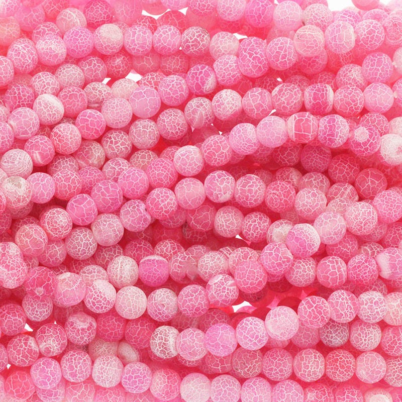 Etched agate / pink / 8mm beads / 48pcs (cord) KAAGT0810