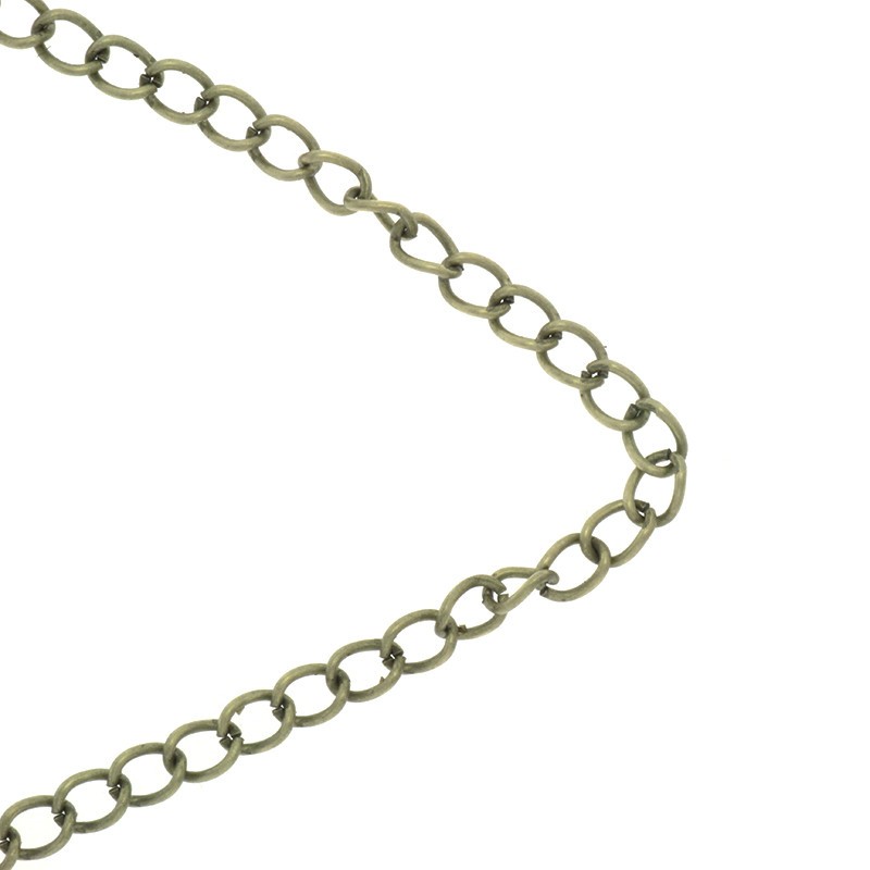 Chains / oval twist antique brown 4.5x6.2x1.1 1m LL171AB