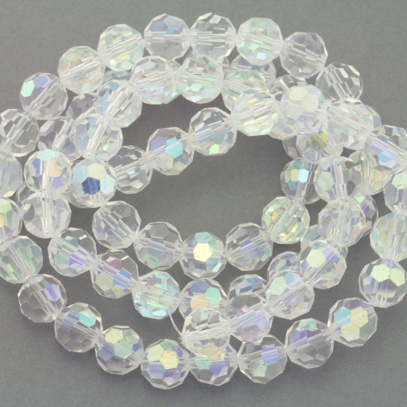 Crystal beads 10mm white AB 70pcs SZKRKU10001AB