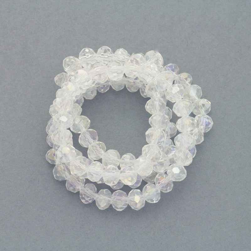 Crystals / rings / 6x4mm / white / 80pcs SZKROP06001