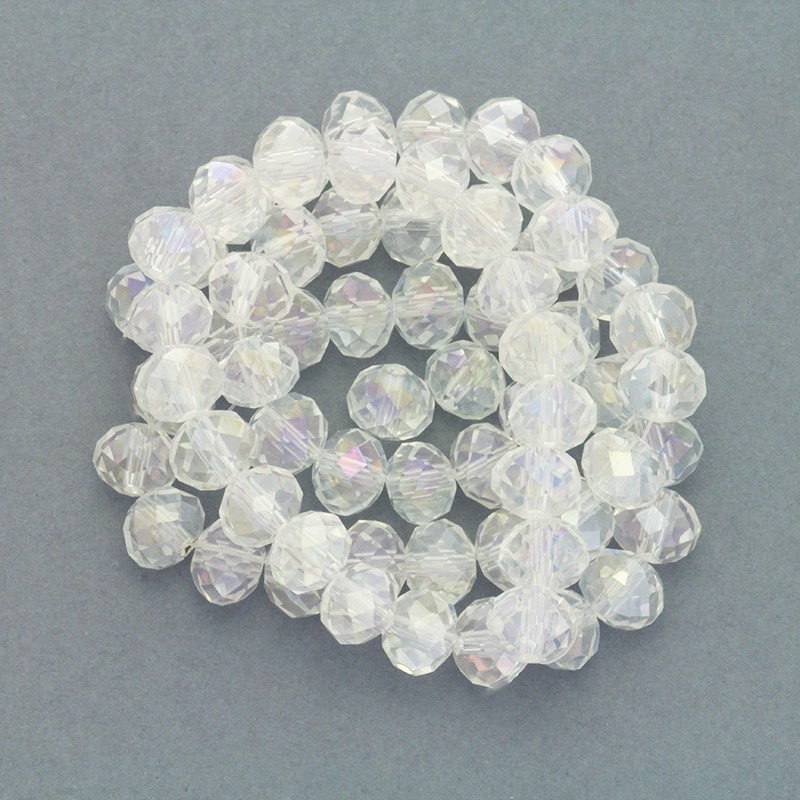 Crystals / rings 8x6mm / white AB / 63pcs SZKROP08001AB