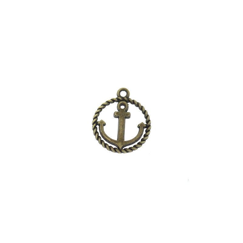 Anchors pendants in a frame, antique bronze 18x15mm, 2 pcs AAB304
