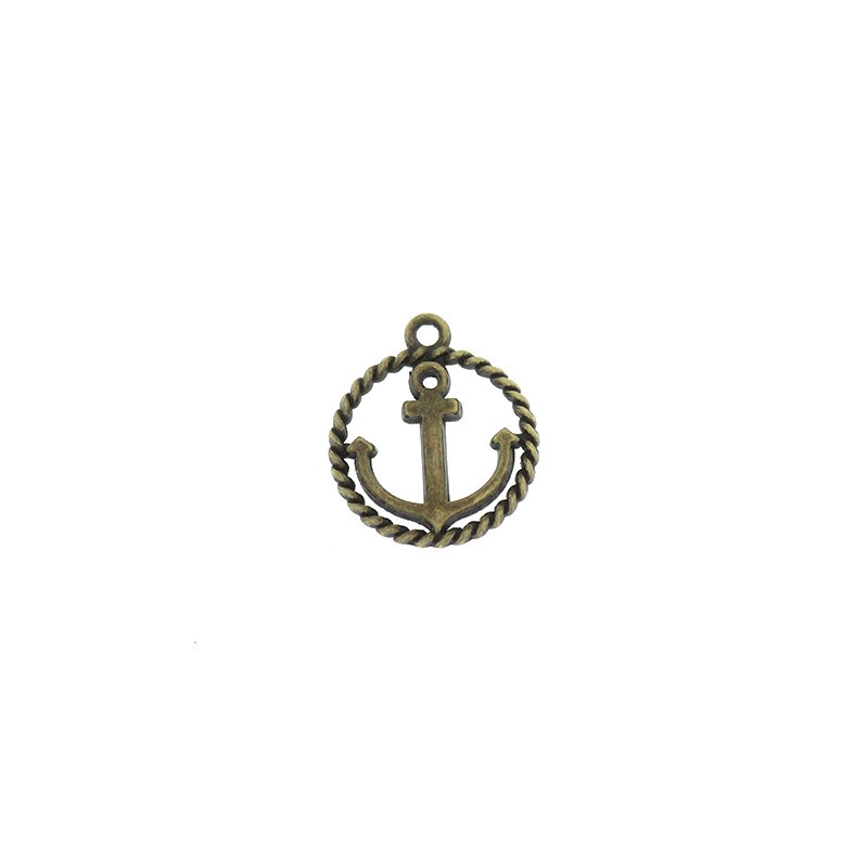 Anchors pendants in a frame, antique bronze 18x15mm, 2 pcs AAB304