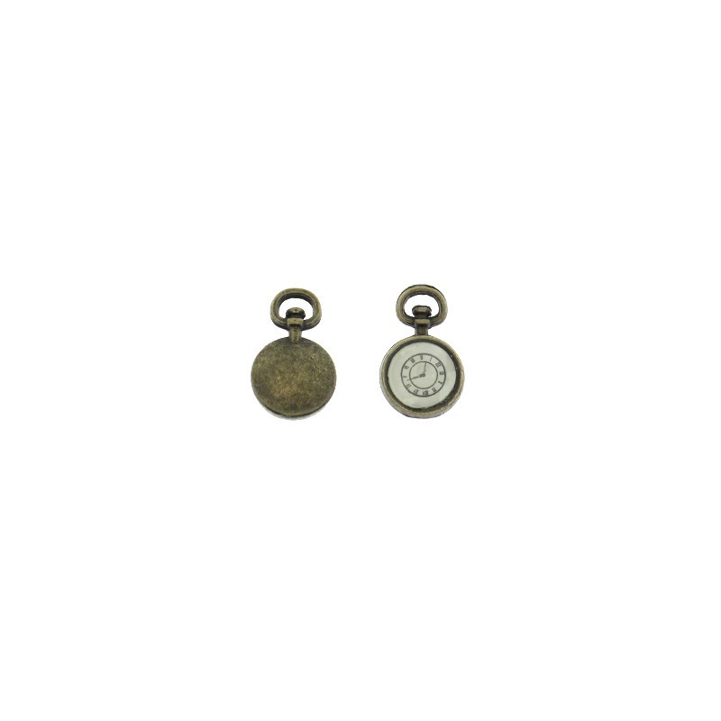 Watch pendants with a dial / 7x12mm / 1 pc antique bronze AAB305