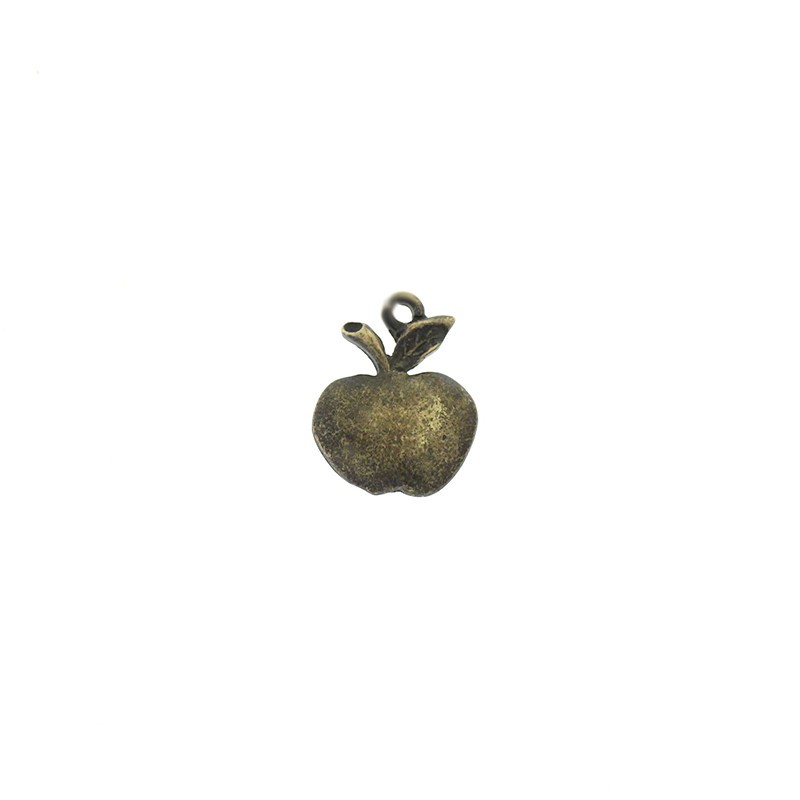 Antique brown apple pendants 12x15mm 4pcs AAB038