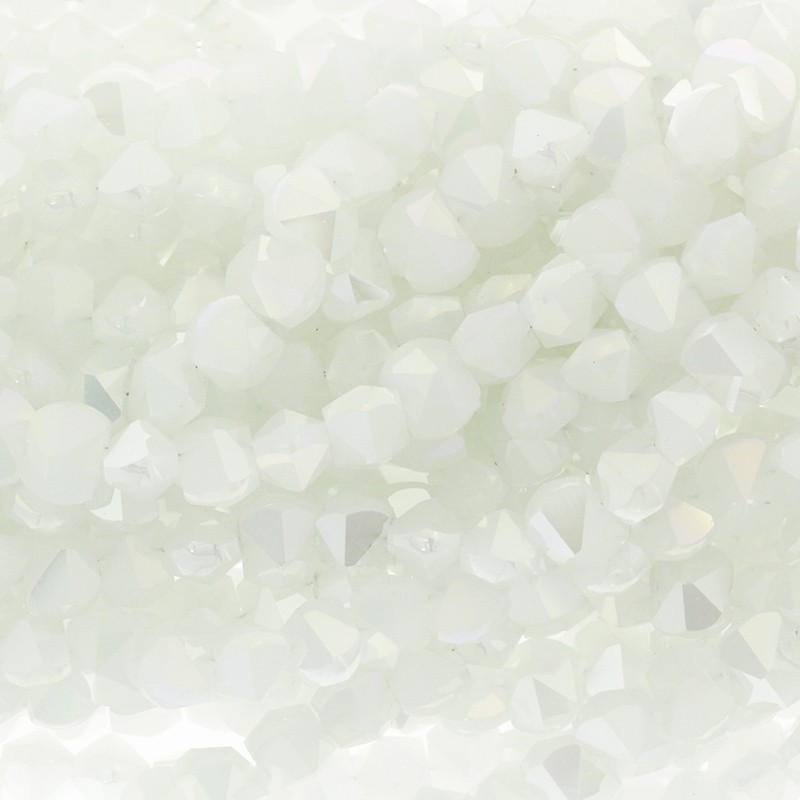 Crystals / diamonds 5x5x6mm / snow white ab / 98pcs SZSZIN003