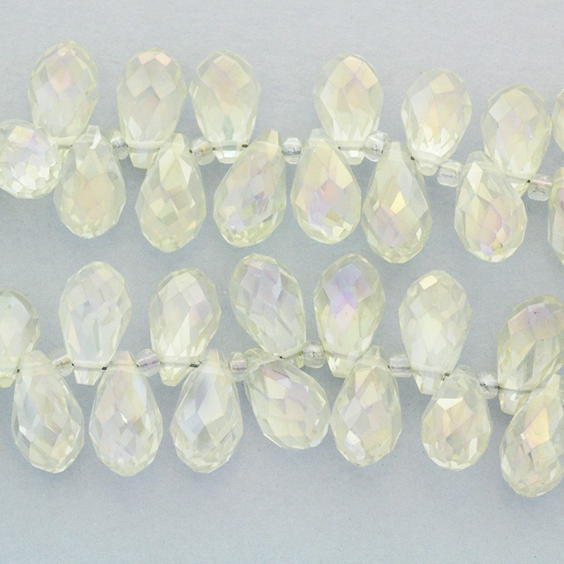 Teardrop crystals / beads 4 lemons AB 13x7mm SZSZDR033