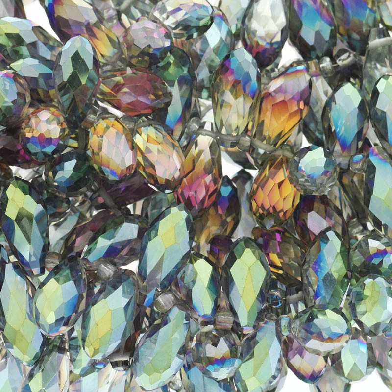 Teardrop crystals / beads 2pcs vitrail 17x7mm SZSZDR044