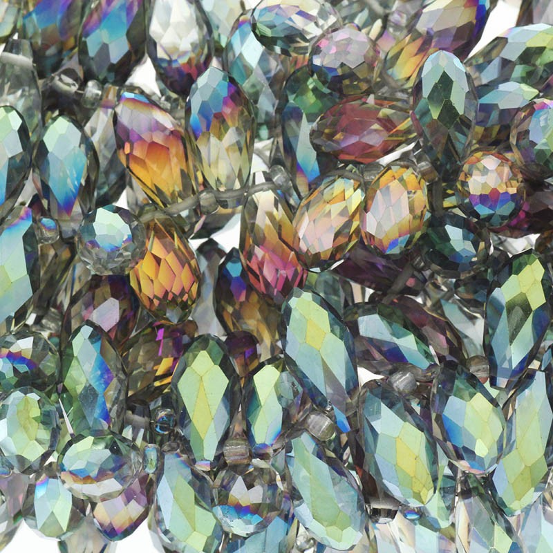 Teardrop crystals / beads 2pcs vitrail 17x7mm SZSZDR044