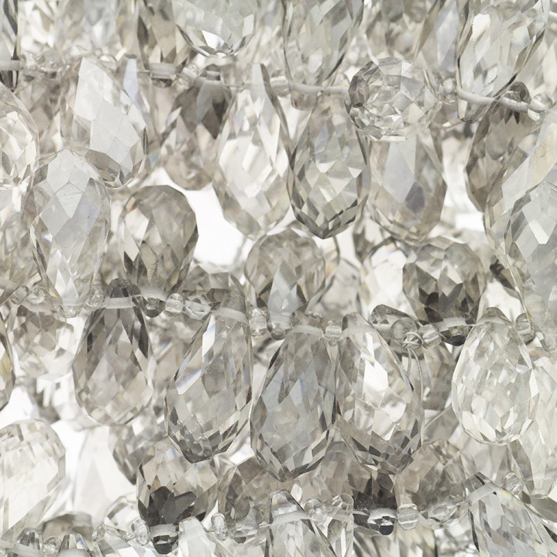 Teardrop crystals / beads 1pc gray 25x12mm SZSZDR050
