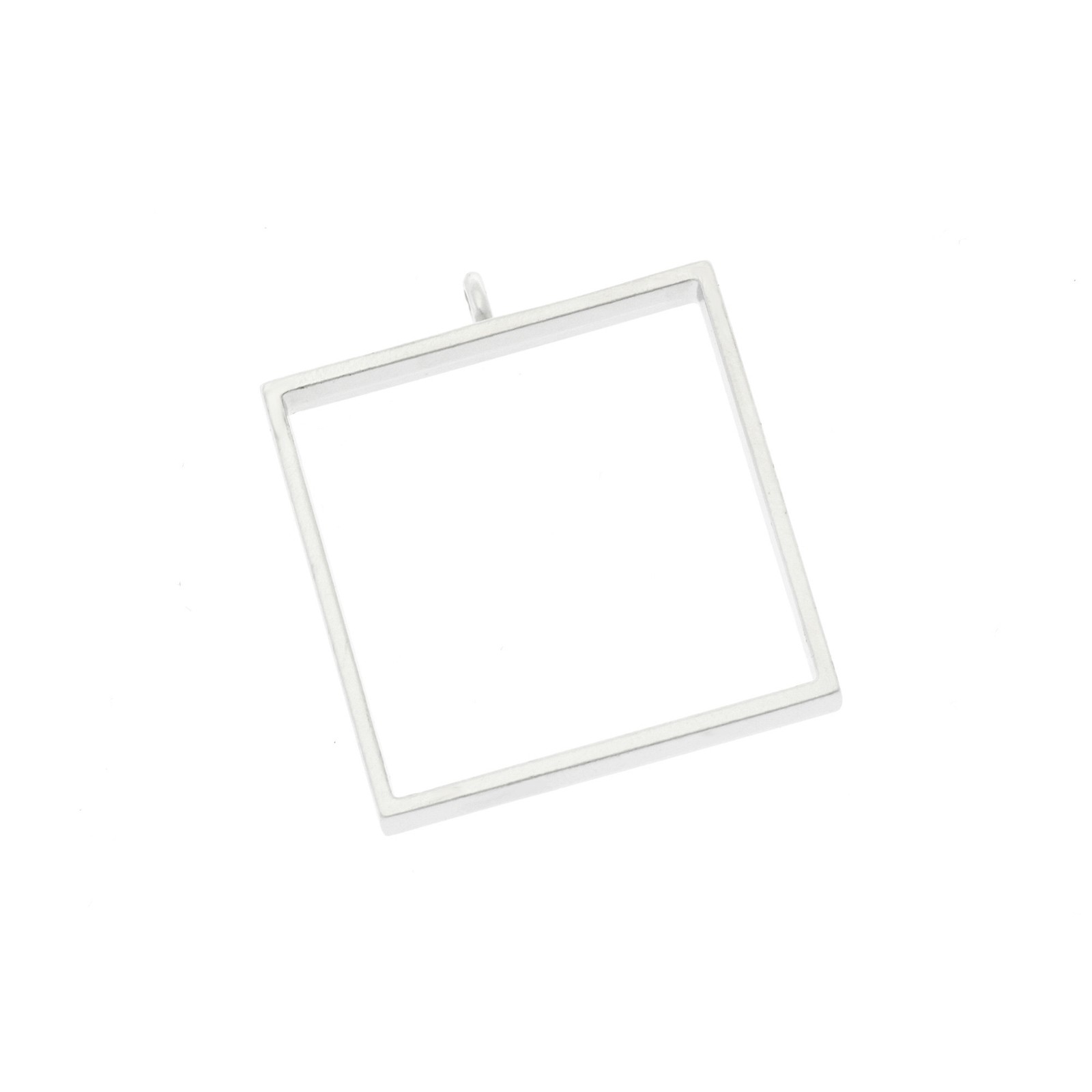 Resin frames / square / silver matte / 38x6.5mm 1pc OKWIRAM11