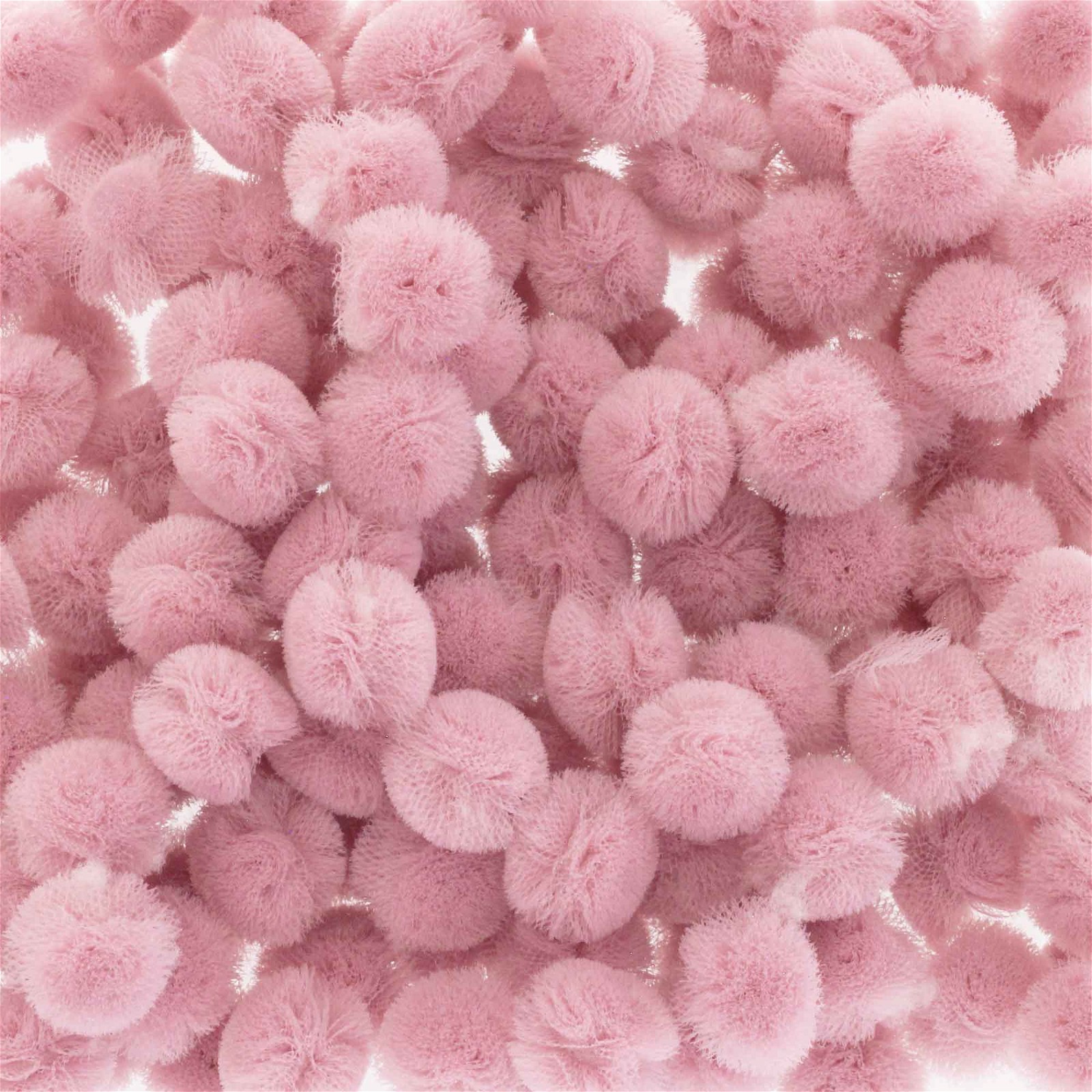 Tulle pompoms 14mm Indian pink 10pcs FPOT05