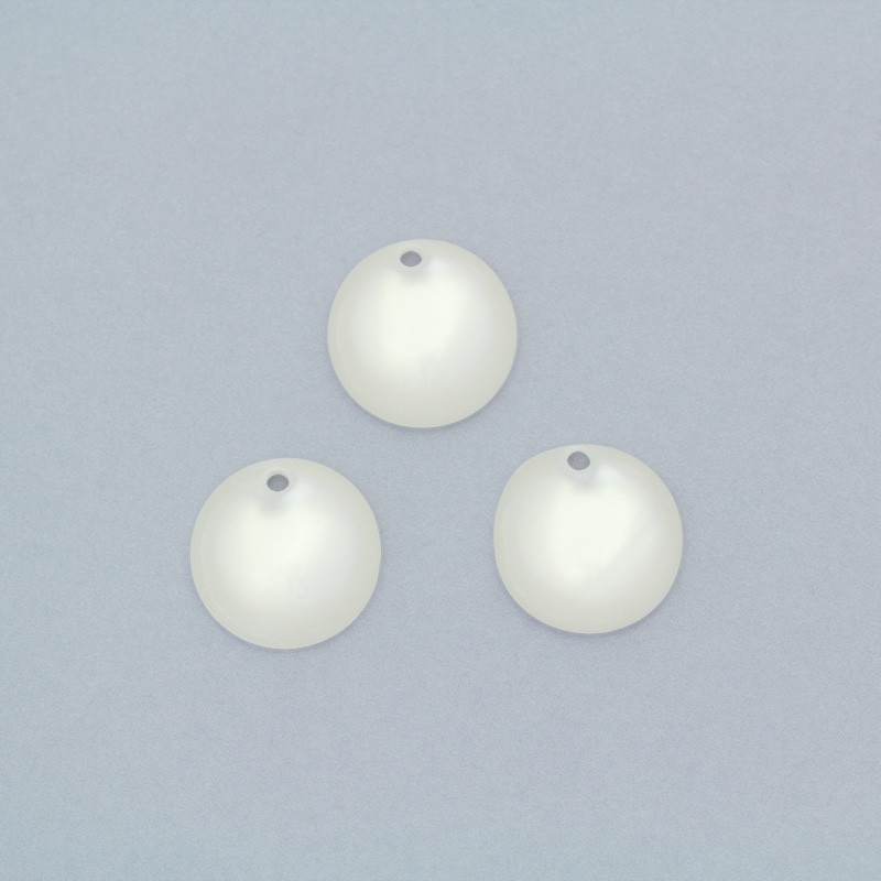 Resin Pendants 14mm / Art Deco Resin / White Pearl / 4pcs XZR9101