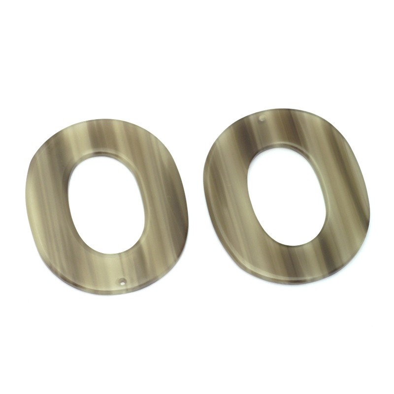 Resin pendants 40x50mm / Art Deco resin / gray tortoiseshell / 1pc XZS0101